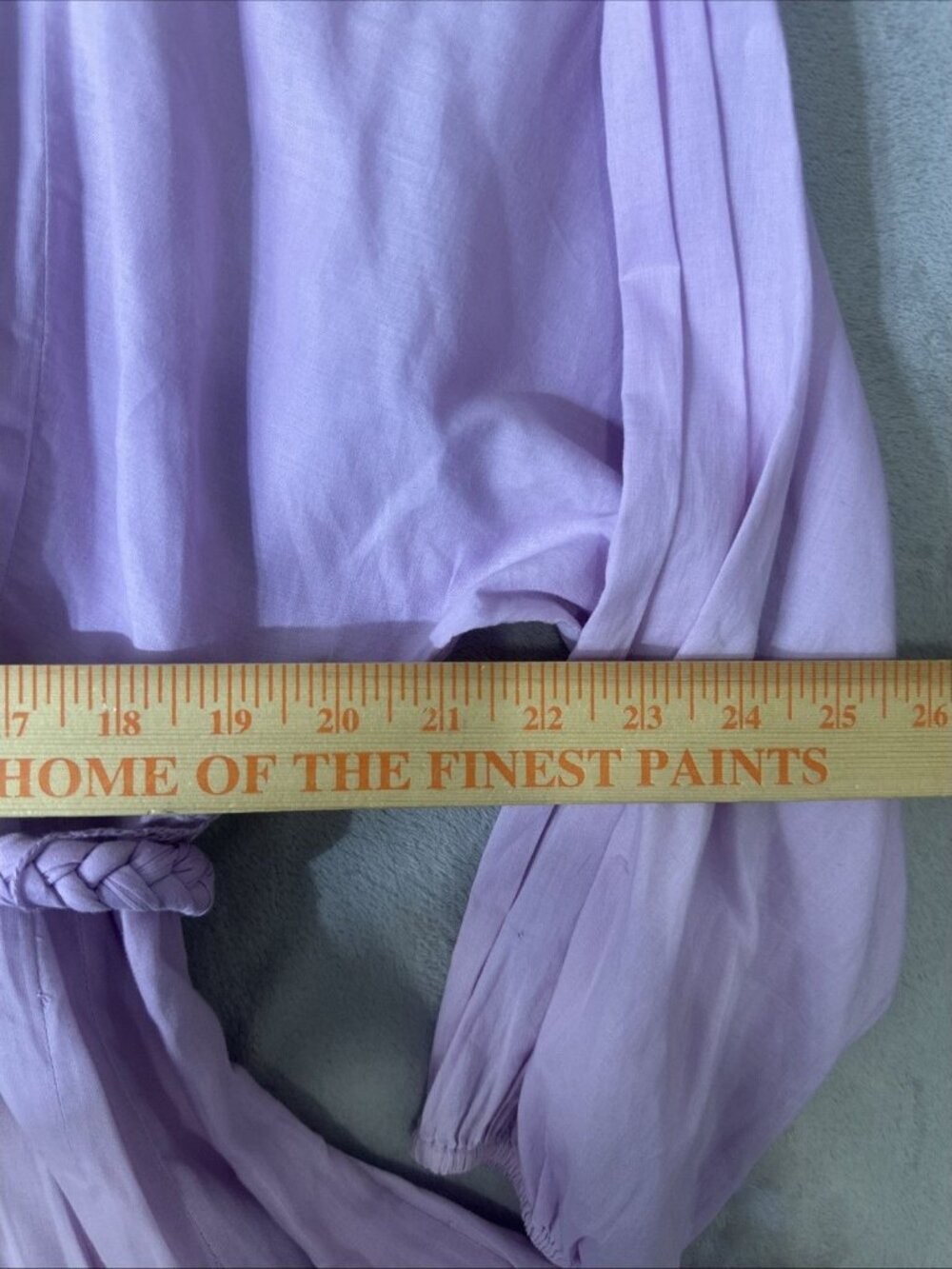 Rhode Lavender Mini Dress Braided Waist Tie Flowy Long Sleeve XS - Picture 5 of 9